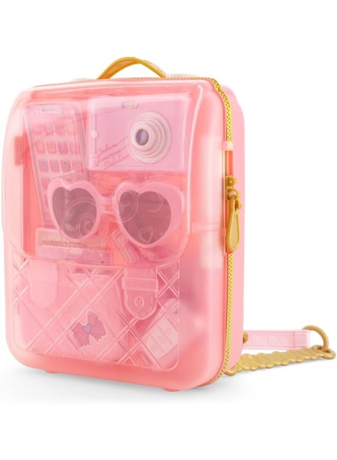 Fulla Beauty Fashion Backpack for Girls with Light-Up Camera & Phone, Lipstick, Glasses, Alarm, Wallet, Makeup Accessories & Cards, Pretend Play Set for Girls, Ages 3+ - Image 2
